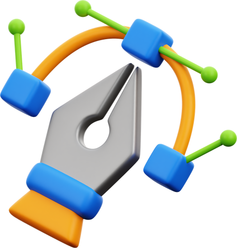 3D Pen Tool Icon Illustration