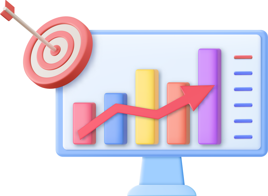 3d Financial report chart,