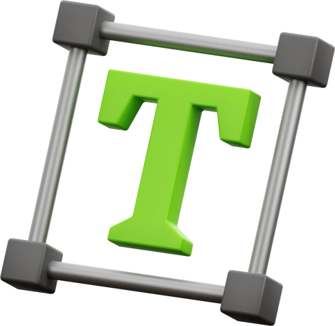 3D Text Icon User Interface Illustration