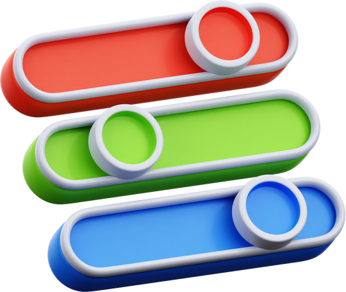 3D Color Slider Design Icon Illustration