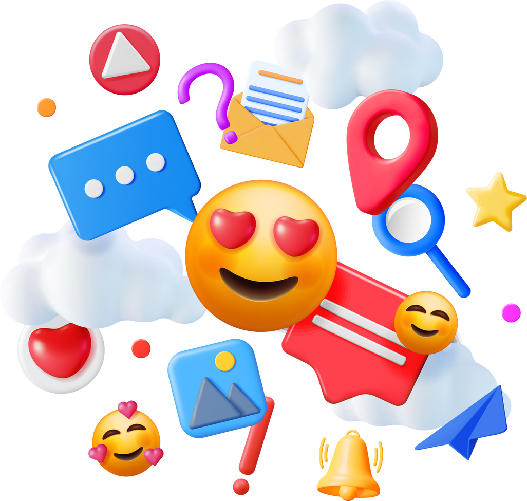 3D Social Media Concept